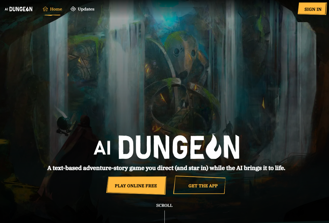 Screenshot of AI Dungeon – AI Tool