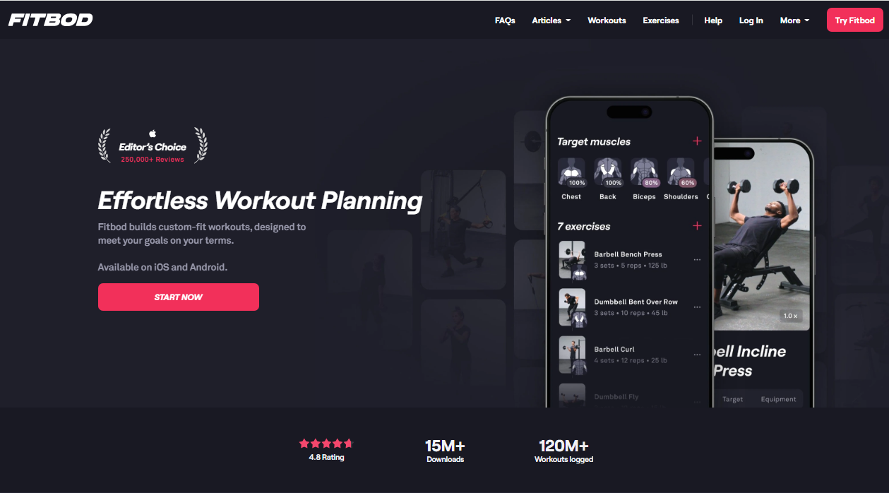 Screenshot of Fitbod – AI Tool