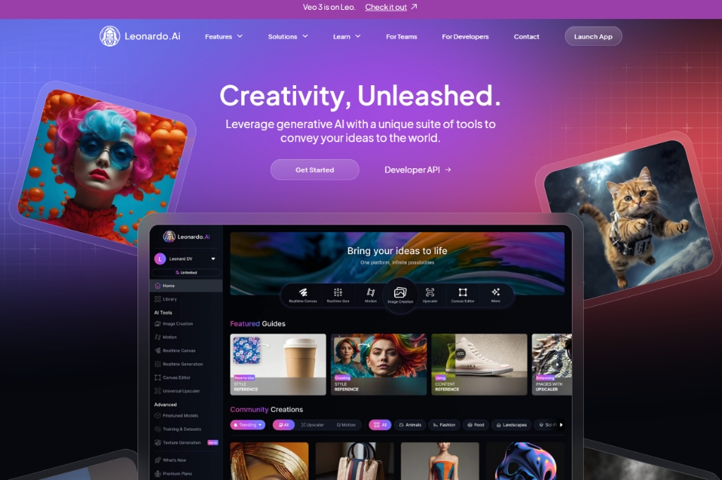 Screenshot of Leonardo.Ai – AI Tool
