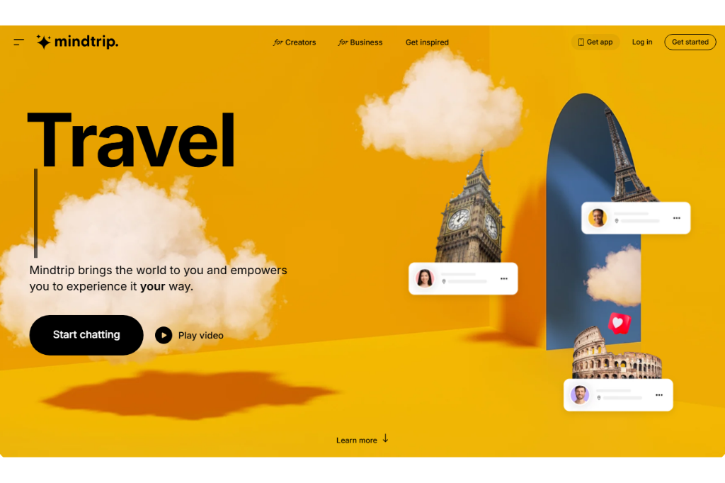 Screenshot of Mindtrip – AI Tool