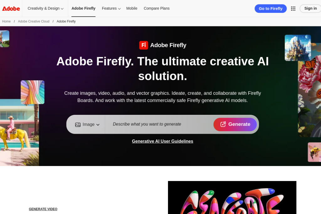 Screenshot of Adobe Firefly – AI Tool