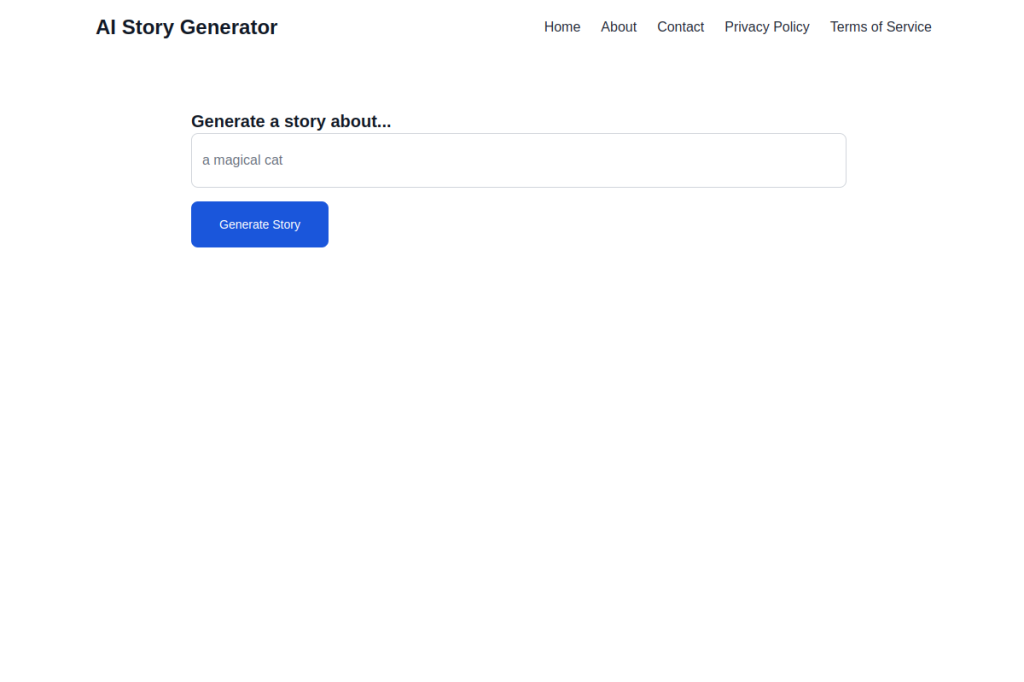 Screenshot of AI Story Generator – AI Tool