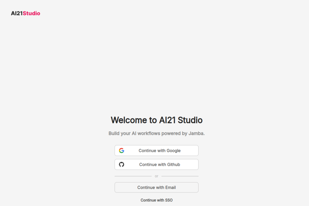 Screenshot of AI21 Studio API – AI Tool