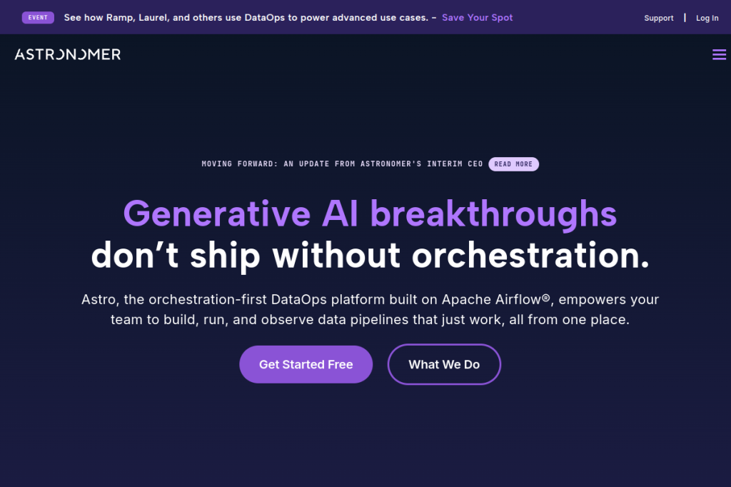 Screenshot of Airflow + Astronomer – AI Tool