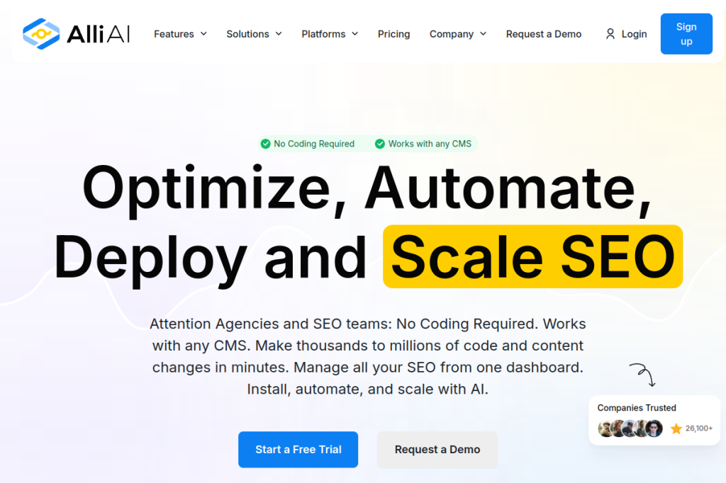 Screenshot of Alli AI – AI Tool