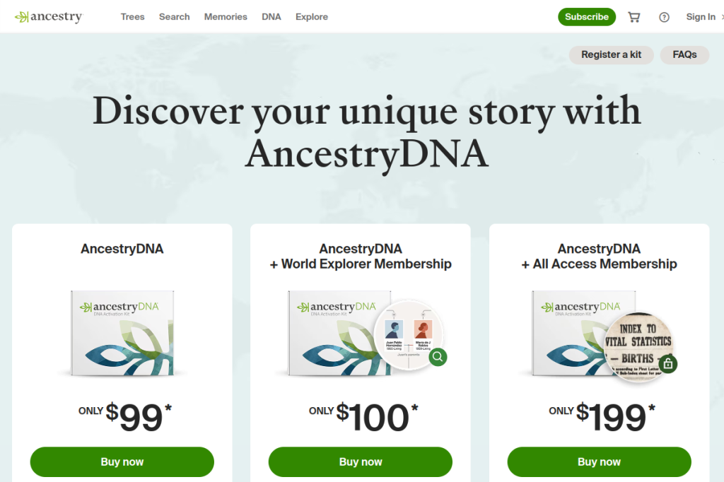 Screenshot of AncestryDNA Traits – AI Tool