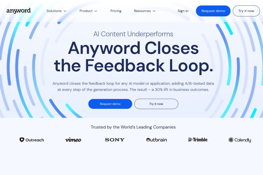 Screenshot of Anyword – AI Tool
