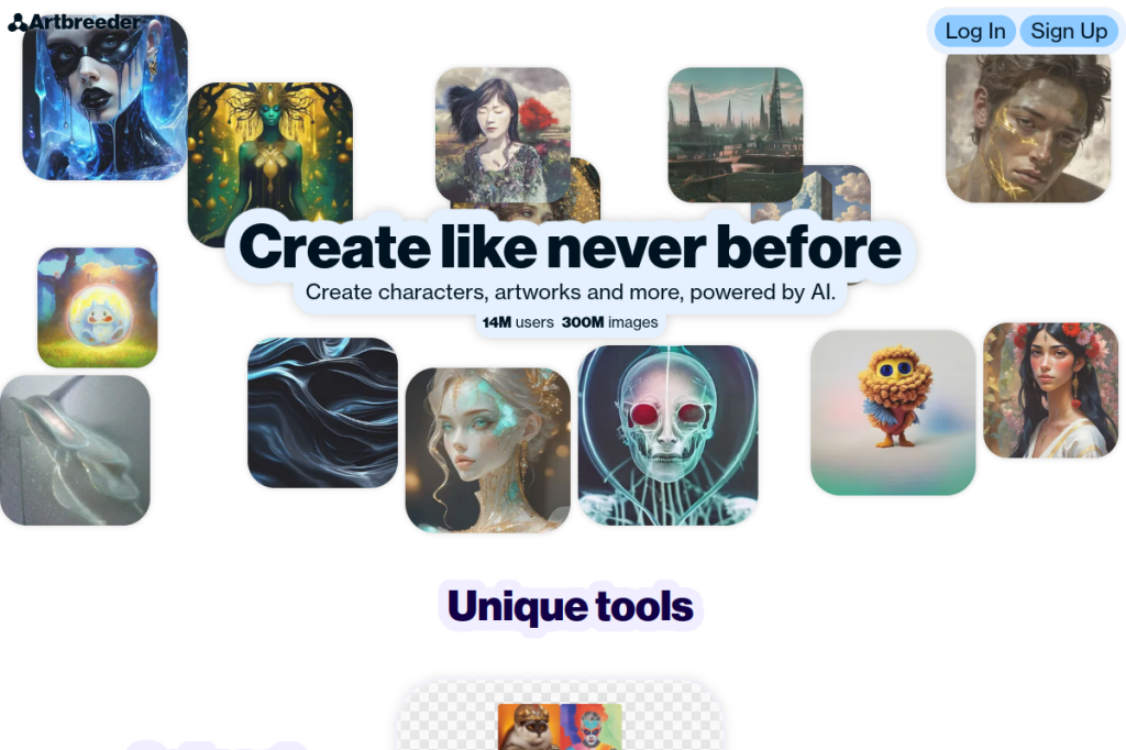 Screenshot of Artbreeder – AI Tool