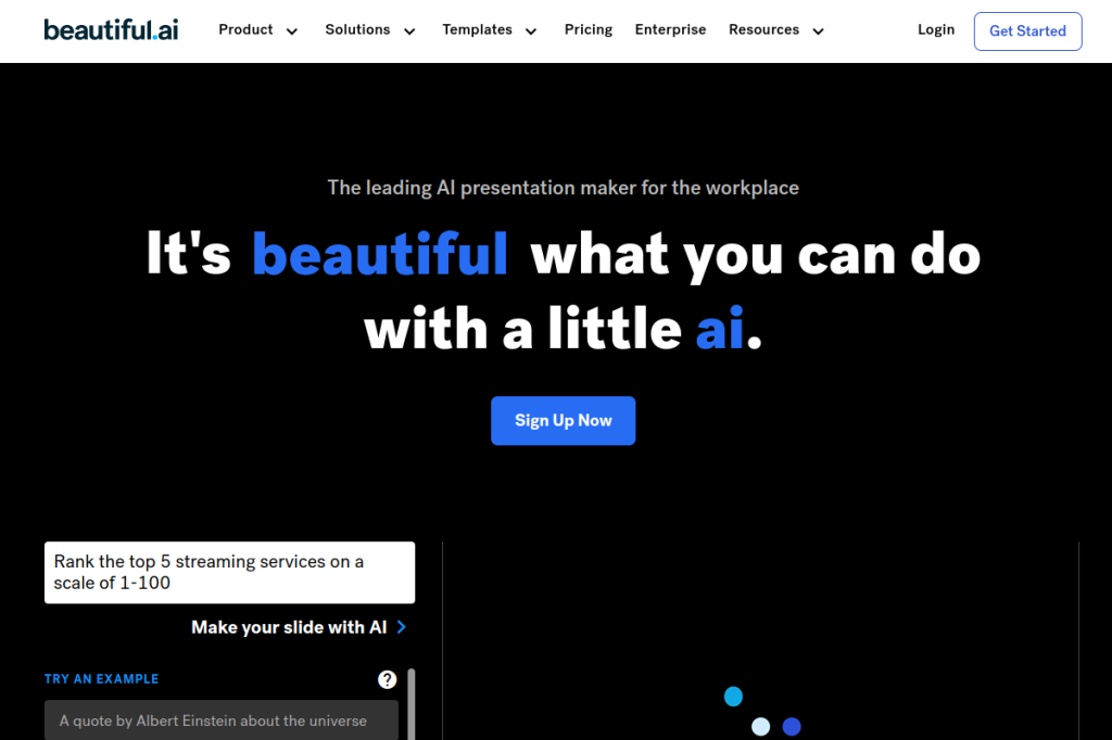 Screenshot of Beautiful.ai – AI Tool