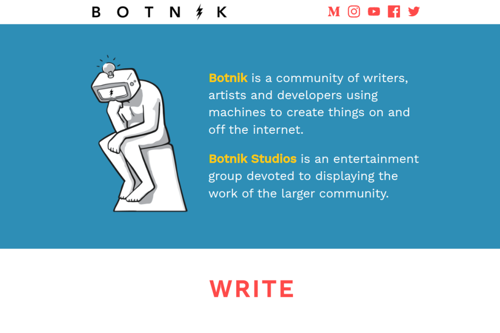 Screenshot of Botnik Studios – AI Tool