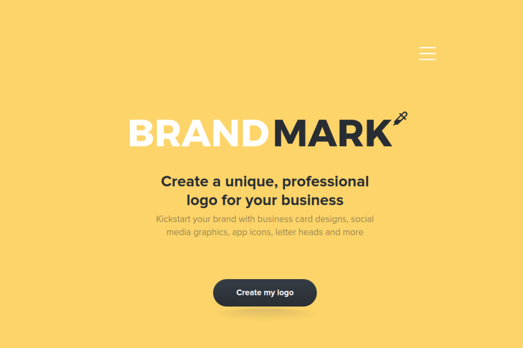 Screenshot of Brandmark.io – AI Tool