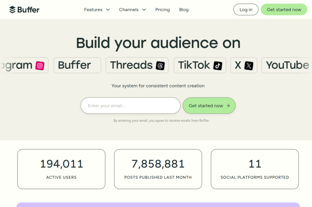 Screenshot of Buffer AI – AI Tool