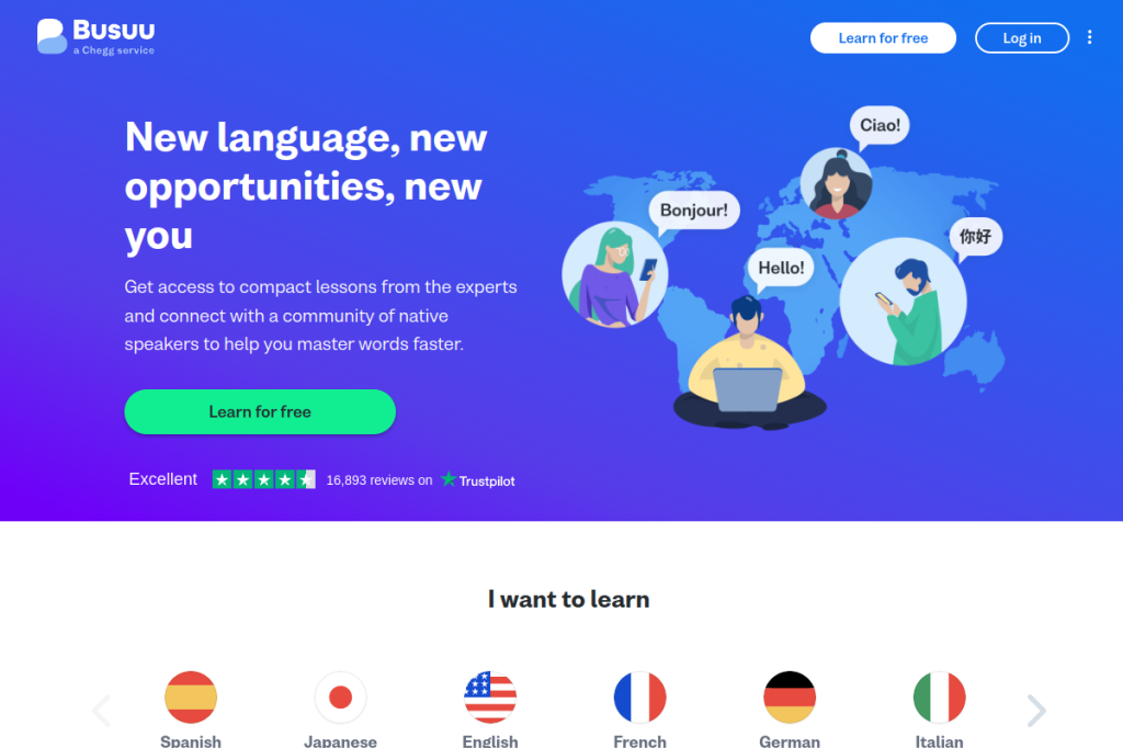 Screenshot of Busuu – AI Tool