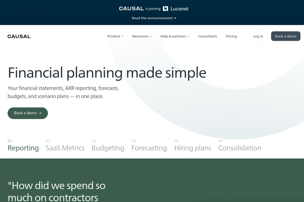 Screenshot of Causal – AI Tool