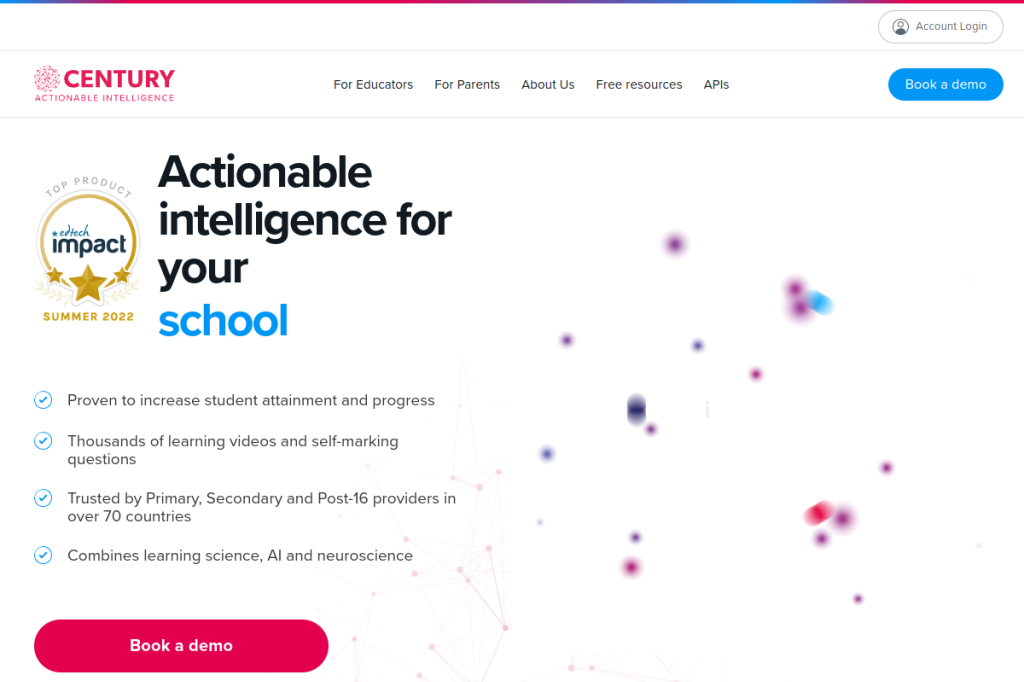 Screenshot of Century Tech – AI Tool