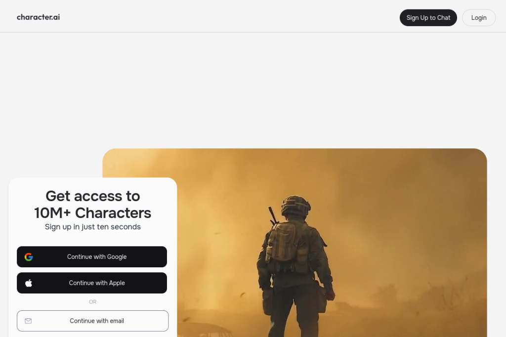 Screenshot of Character.AI – AI Tool