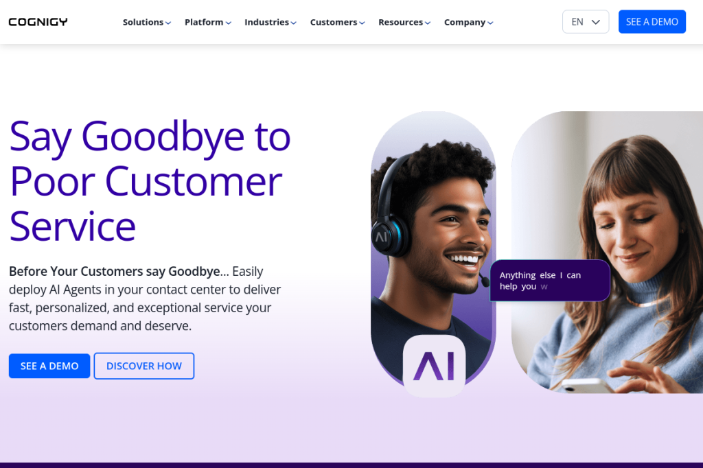 Screenshot of Cognigy – AI Tool