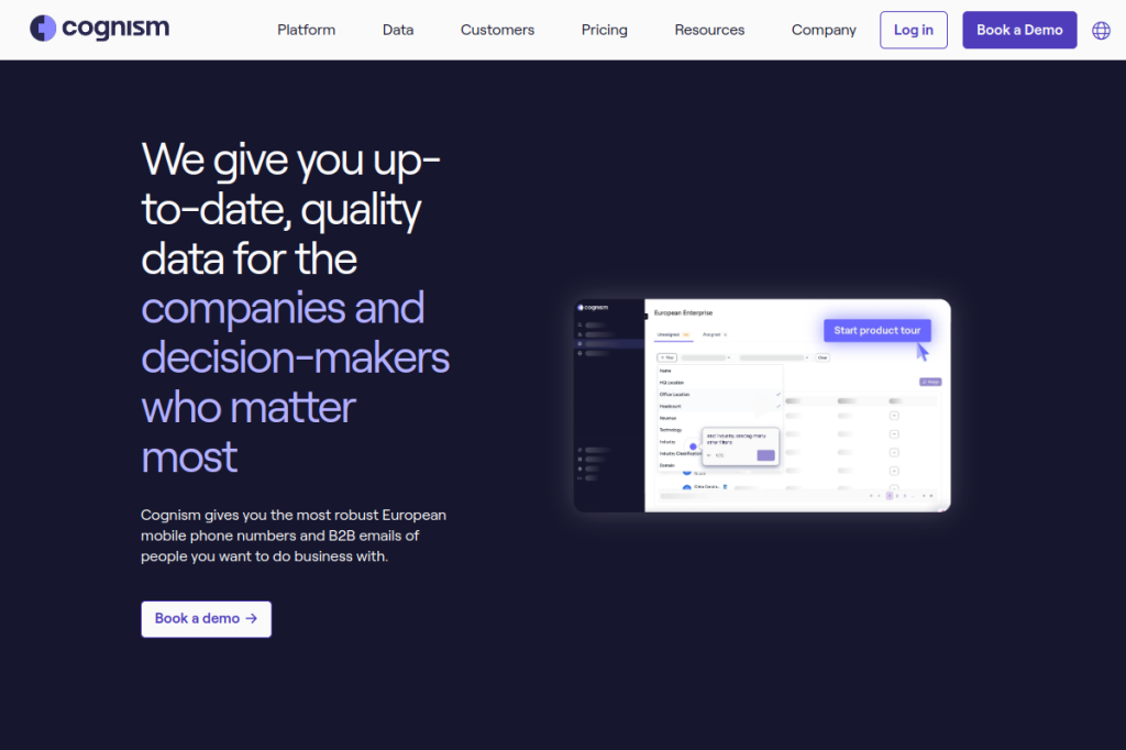 Screenshot of Cognism – AI Tool