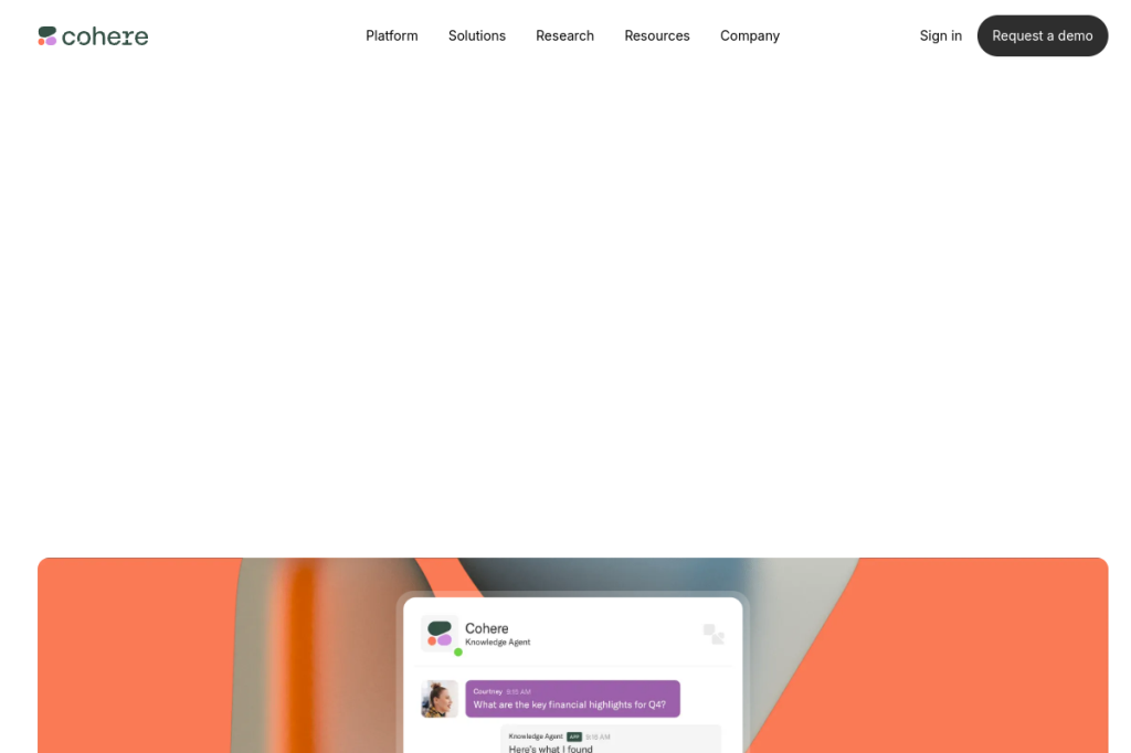 Screenshot of Cohere API – AI Tool