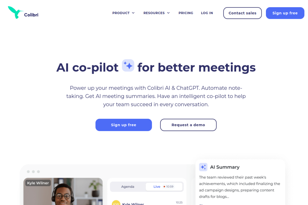 Screenshot of Colibri – AI Tool
