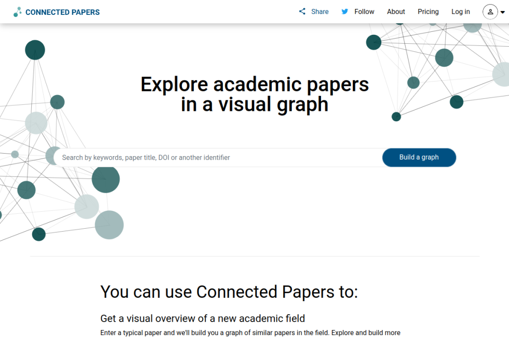 Screenshot of Connected Papers – AI Tool