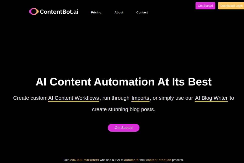 Screenshot of ContentBot – AI Tool