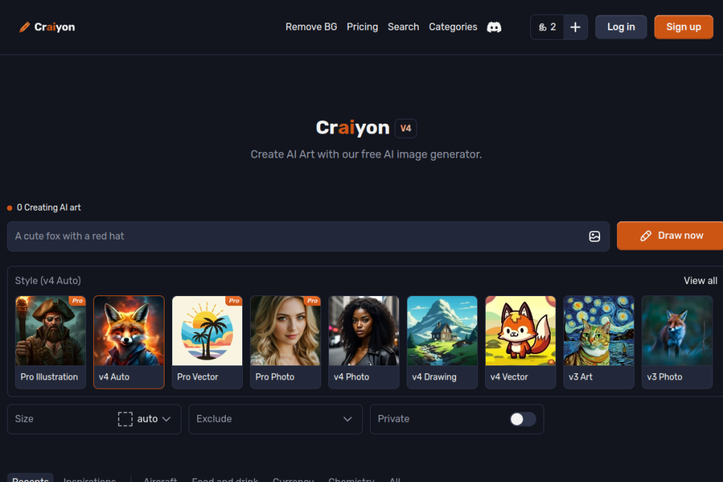 Screenshot of Craiyon – AI Tool