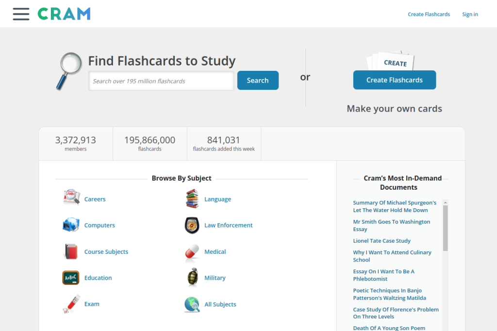 Screenshot of CramAI – AI Tool