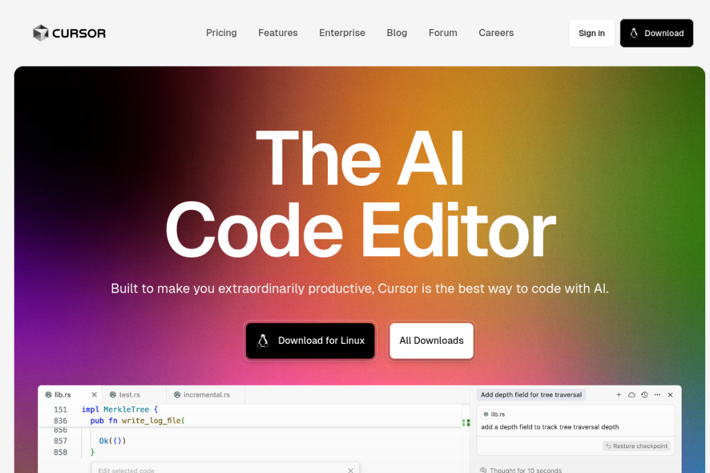 Screenshot of Cursor – AI Tool