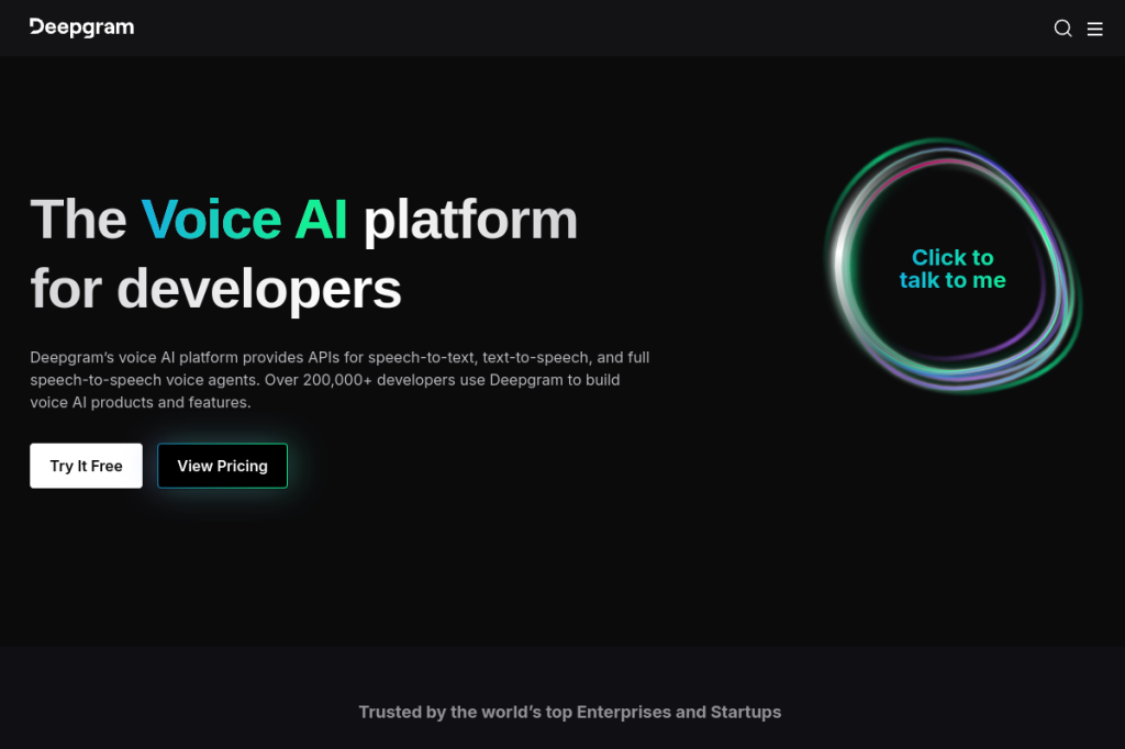 Screenshot of Deepgram – AI Tool