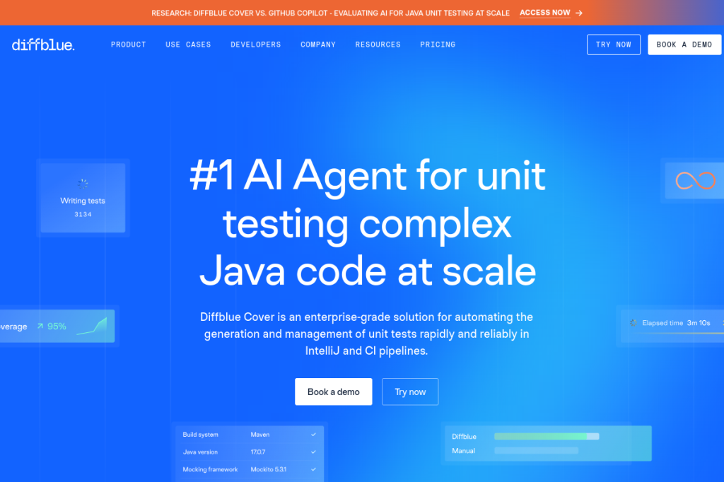 Screenshot of Diffblue Cover – AI Tool