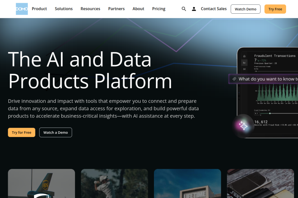 Screenshot of Domo – AI Tool