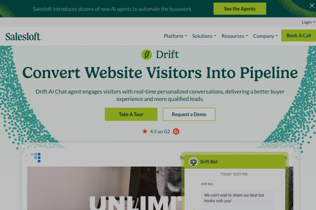Screenshot of Drift – AI Tool