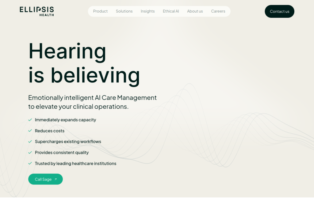 Screenshot of Ellipsis Health – AI Tool