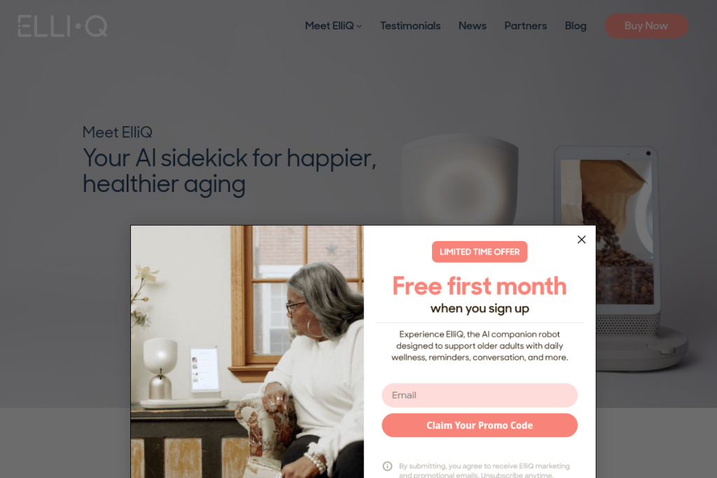 Screenshot of ElliQ – AI Tool