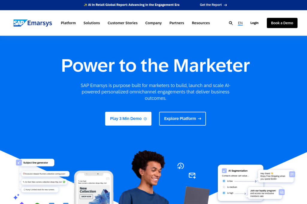 Screenshot of Emarsys – AI Tool