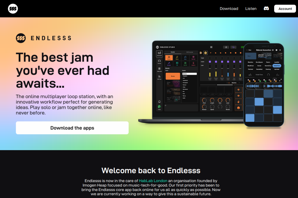 Screenshot of Endlesss – AI Tool
