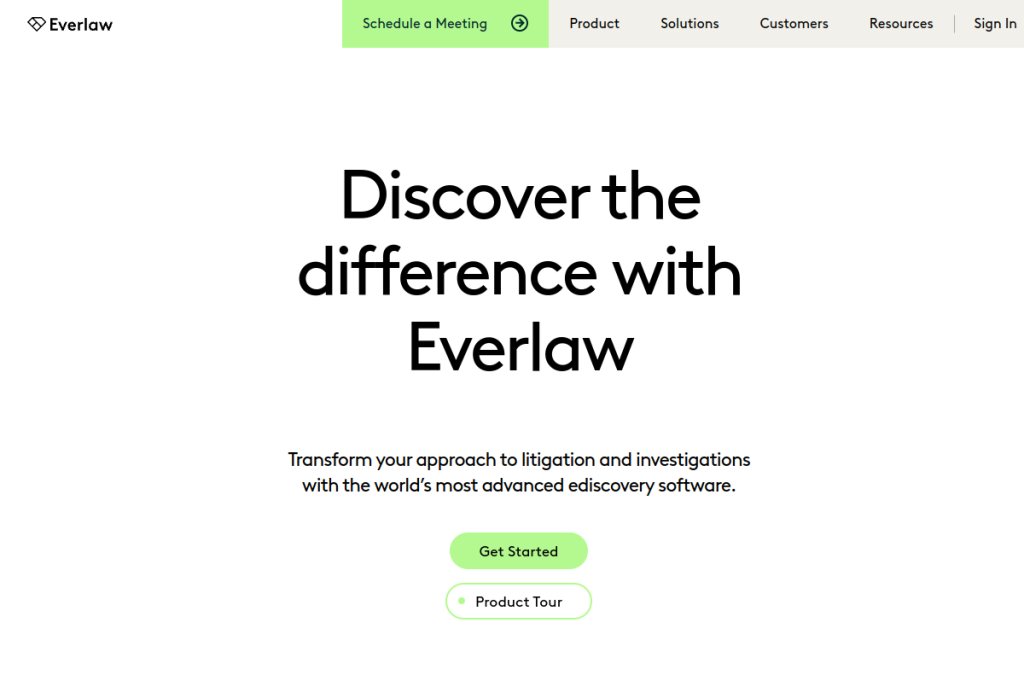 Screenshot of Everlaw – AI Tool