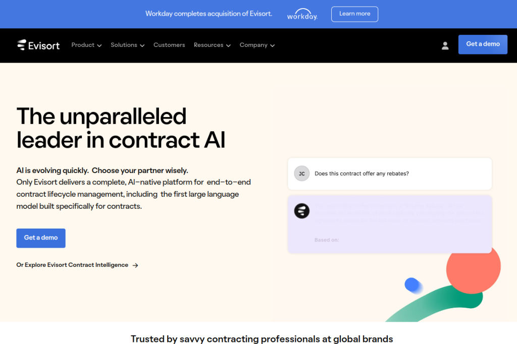 Screenshot of Evisort – AI Tool
