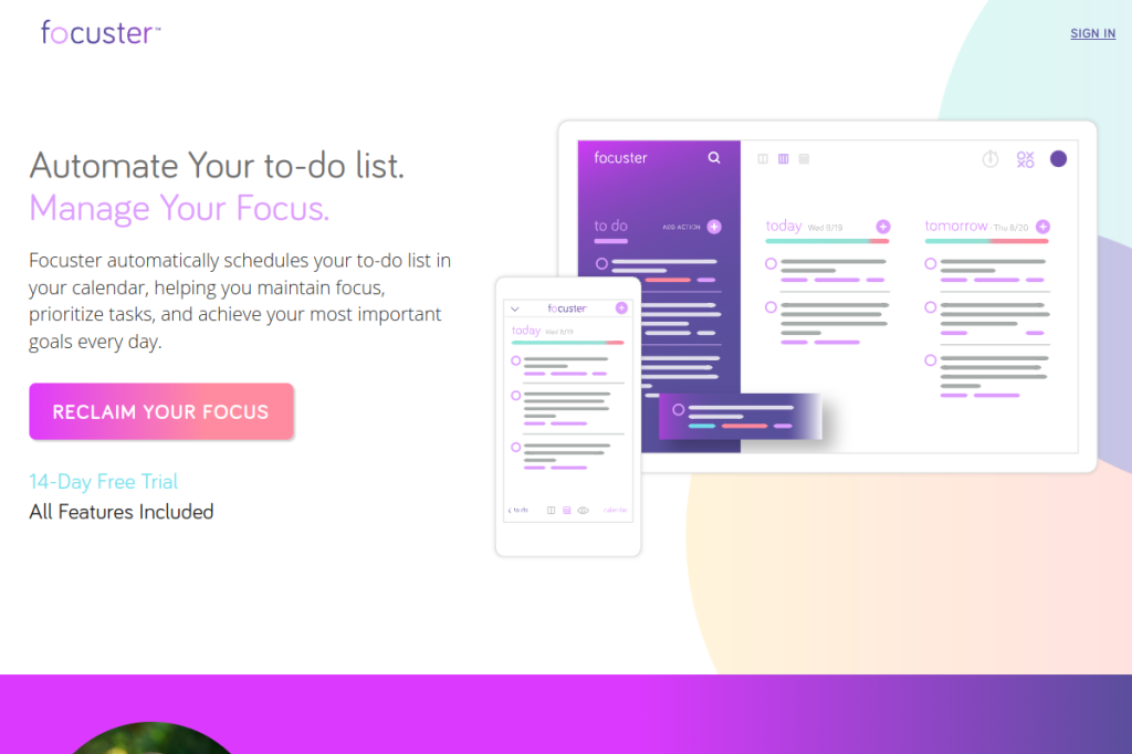 Screenshot of Focuster – AI Tool