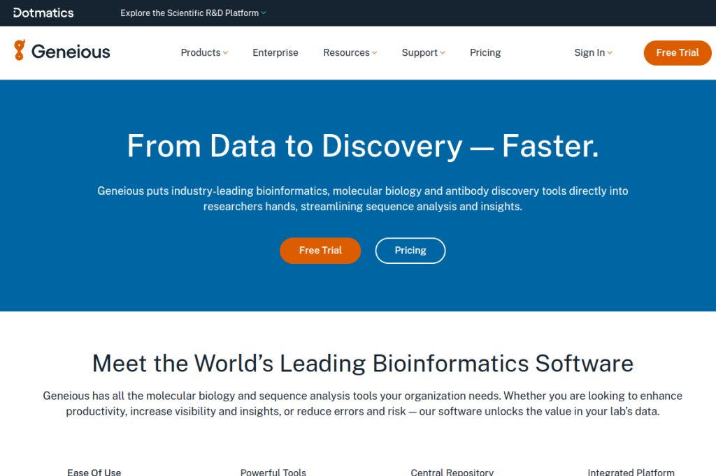 Screenshot of Geneious – AI Tool