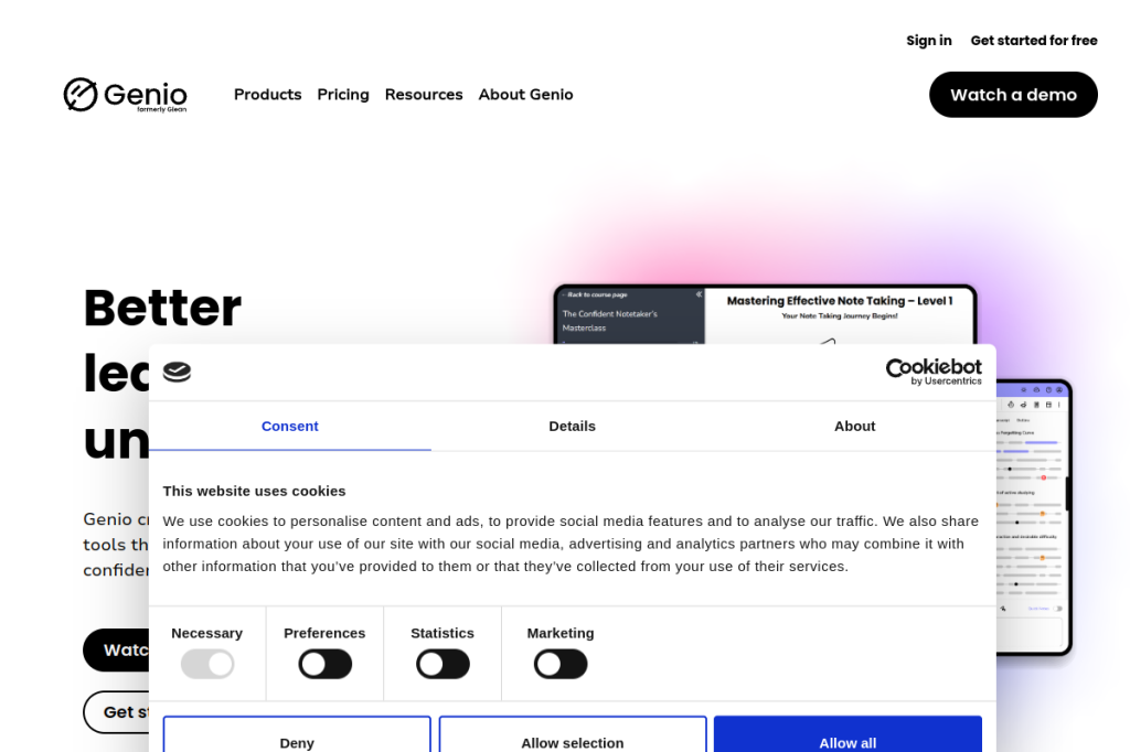 Screenshot of Glean – AI Tool