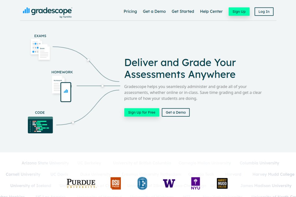 Screenshot of Gradescope – AI Tool