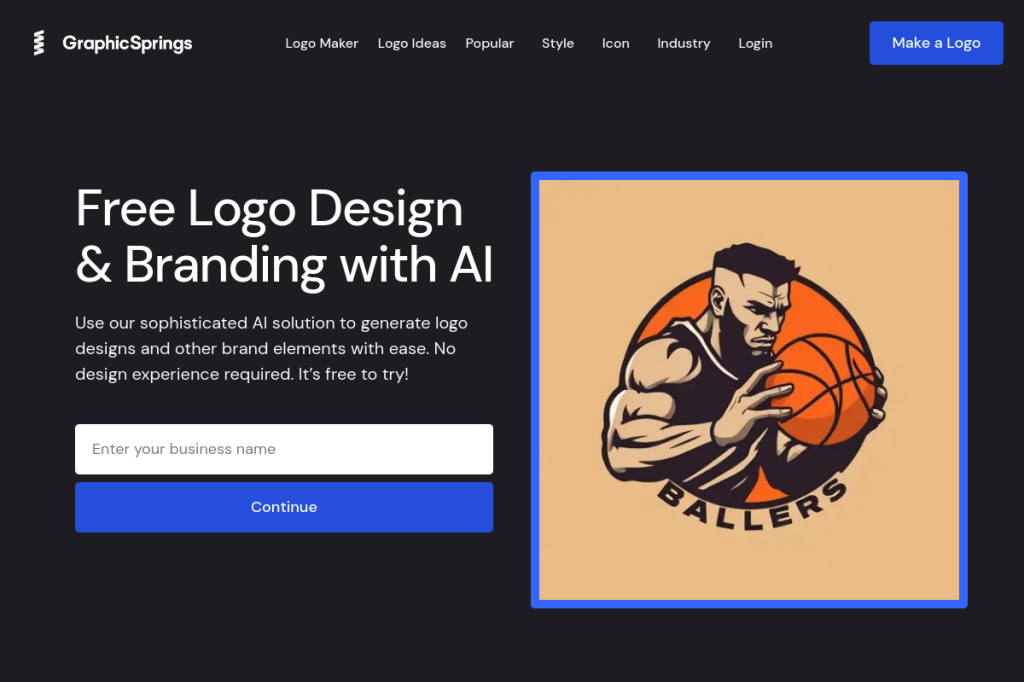 Screenshot of GraphicSprings – AI Tool