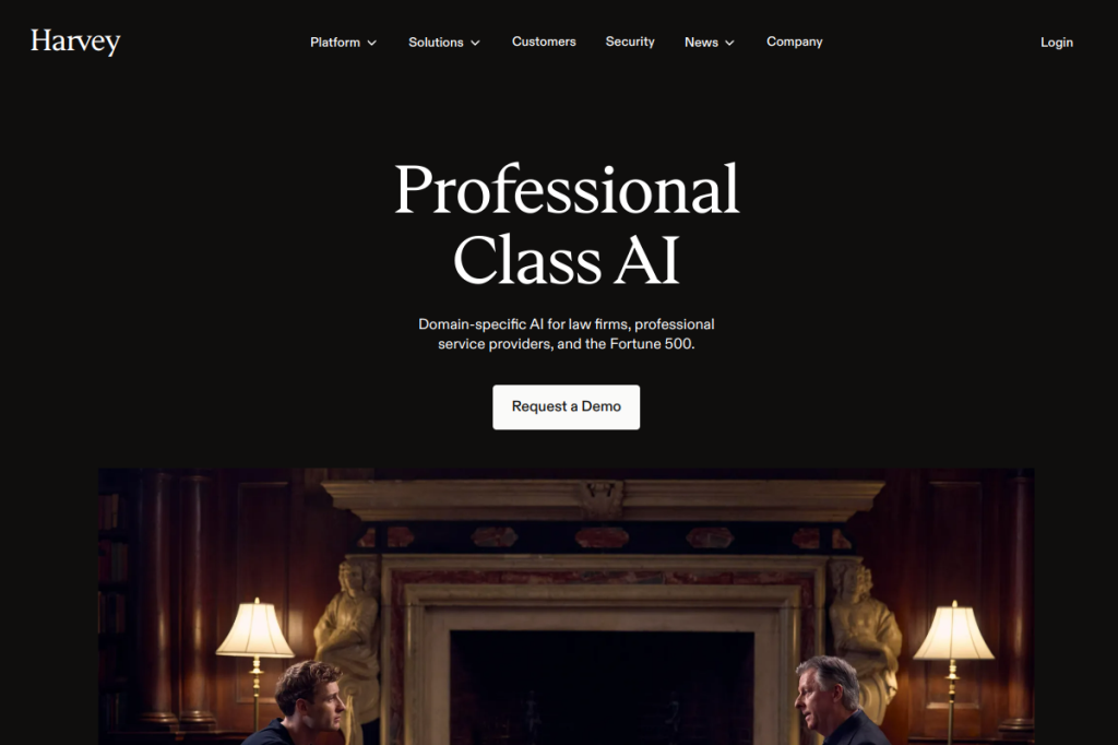 Screenshot of Harvey – AI Tool