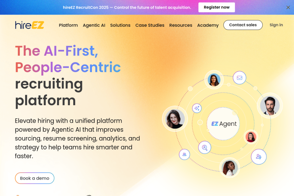 Screenshot of HireEZ (formerly Hiretual) – AI Tool