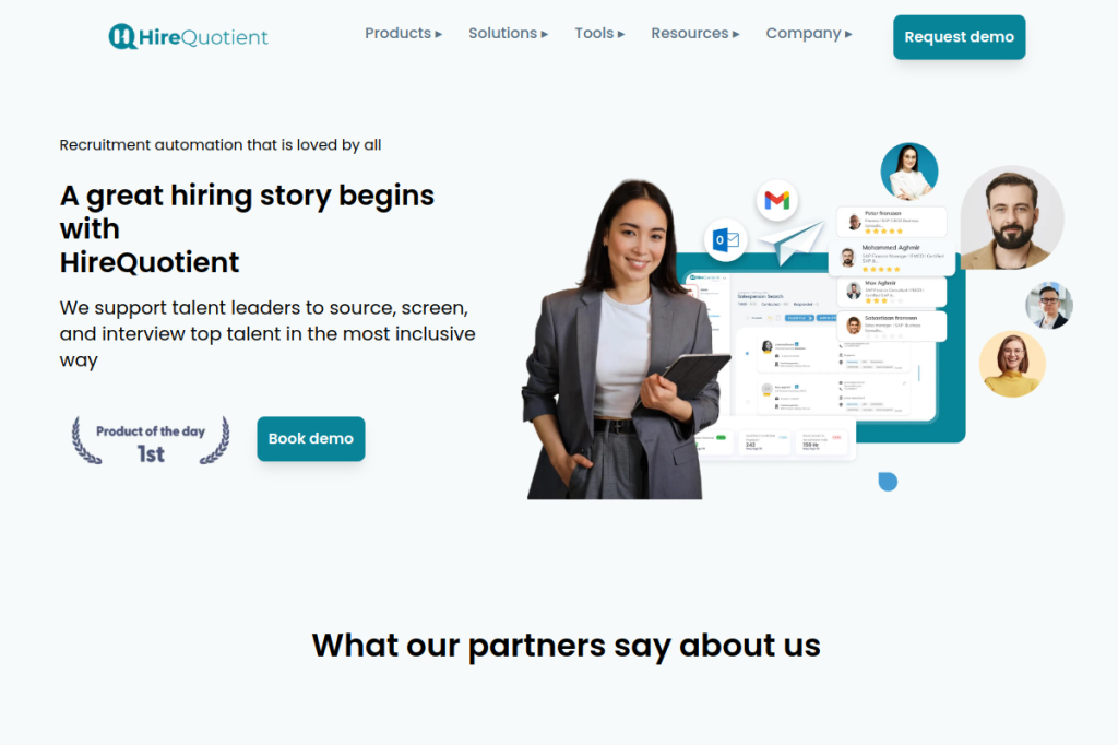 Screenshot of HireQuotient – AI Tool