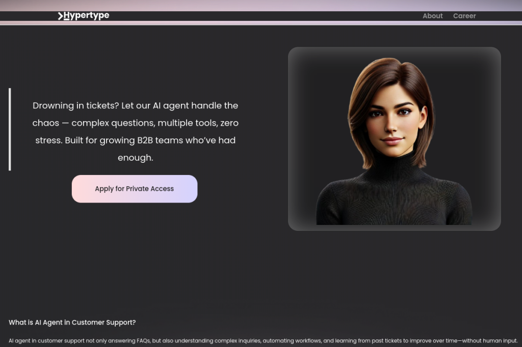 Screenshot of Hypertype – AI Tool