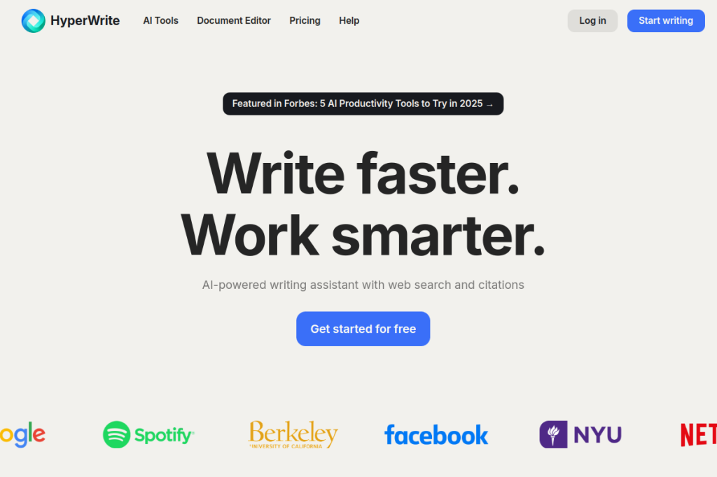 Screenshot of HyperWrite – AI Tool