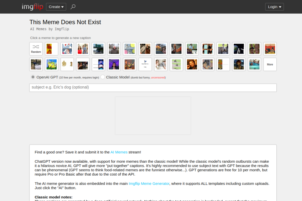 Screenshot of Imgflip AI – AI Tool